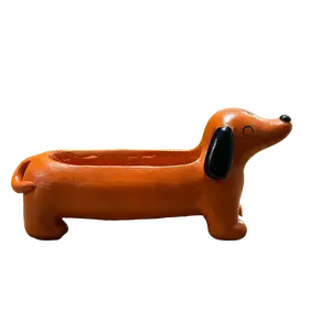 Cute Dachshund Dog Planter for Succulents & Small Plants - Adorable Design for Garden Decor
