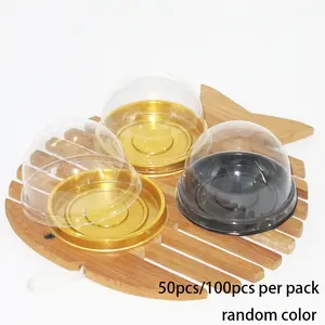 50pcs/100pcs per pack  plastic mini cake box muffins box cookies muffins dome box wedding birthday gift box for Christmas, random color, Halloween, Wedding, and Birthday - Kitchen Organizers
