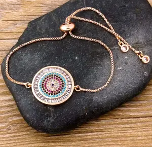 Handmade Crochet Evil Eye Bracelet – Colorful Boho Jewelry