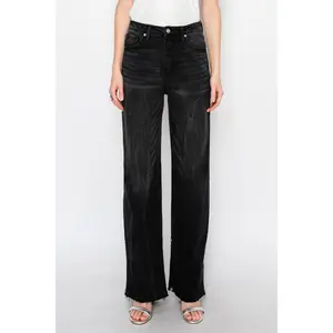 Elodie Tummy Control Inseam Transform High Rise A-line Wide Jeans