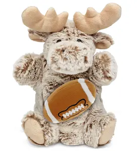 SUPER SOFT PLUSH HAND PUPPET - MOOSE WITH FOOTBALL PLUSH