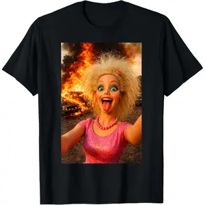 Funny Doll Face Meme Expression Crazy Doll Hilarious Meme T-Shirt summer clothes