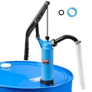 summervibes Hand-Operated Lever-Handle Drum Pump, 9.5oz Per Stroke, 3-Section Suction Tube Hose Assembly, Fits 5-55 Gal Drums, For Water & Corrosive Liquid Transfer,