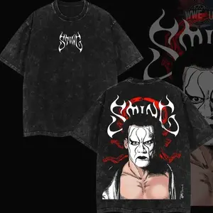Retro Edition Sting - WWE4U Wash Tee Clothes Vintage Cotton T-Shirt Top Menswear Soft gift for all graphic unisex Fabric Seamless Tropical Crewneck Streetwear Gamis 0SO