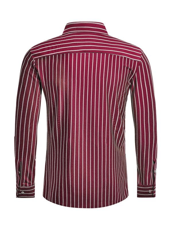 ELENCOCO Long Sleeve Thickened Stretch Shirt Longsleeves Blouse Striped Outdoorfun,Menswear,Father's Day gift,Tiktok shop deals,Gifts for him,Valentines day outfit Casual Crew Neck Casual Classy Fashion