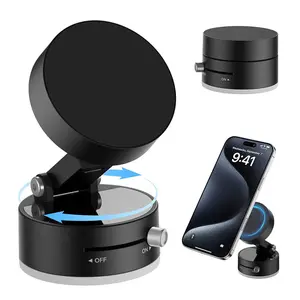 360° Sucker Magnetic Rotate Phone Car Holder, Suction Manual Adsorption Mobile Smartphone Cellphone Mount Stand rotating support A3 cup Electronics Accessories Adjustable, Magnetic Ring