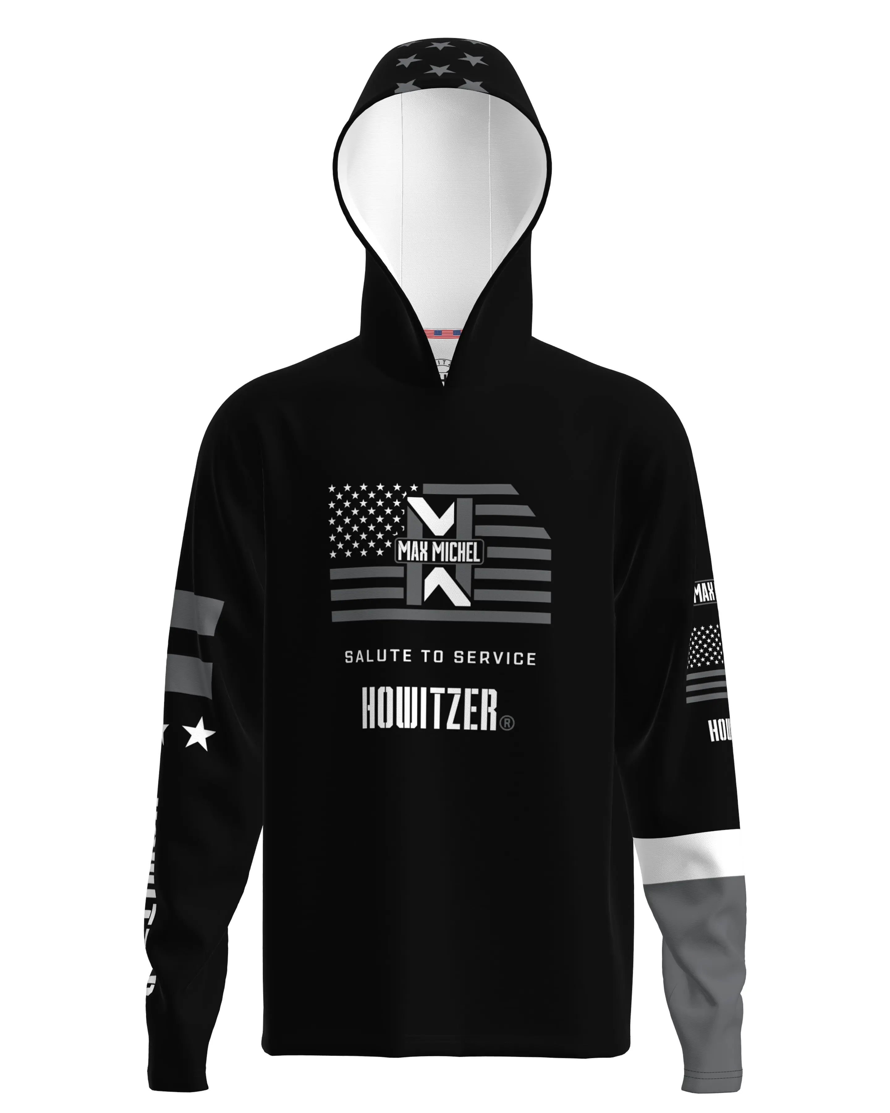 Howitzer Clothing Men's Max Michel Collection Fitted Pull-On Performance Jersey Hoodie - Long Sleeve Fashion Menswear Top, Sun-Protective Stretch Fabric, Wrinkle-Resistant, Quick-Drying, Lightweight Casual Sweatshirt with UPF+ Sun Protection Hood