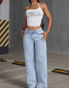 Women'S Fashionable Stretch Straight-Leg Jeans, Loose And Comfortable Fit, Classic Snowflake Wash Jeans, Suitable All