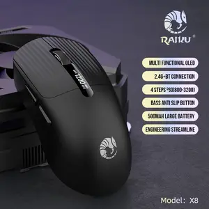 Screen Display 2.4g Dual-Mode Bluetooth-compatible Wireless Mouse for Girls Students, Office Home Computer Portable Mouse, Essential Tech Accessory