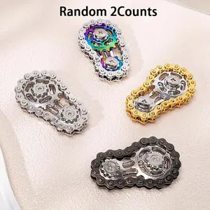 Metal Fidget Chain Gear Toy, Unisex Hand Roller for Kids & Adults, Stress Relief Desk Accessory, Random Color, Perfect for Festivals