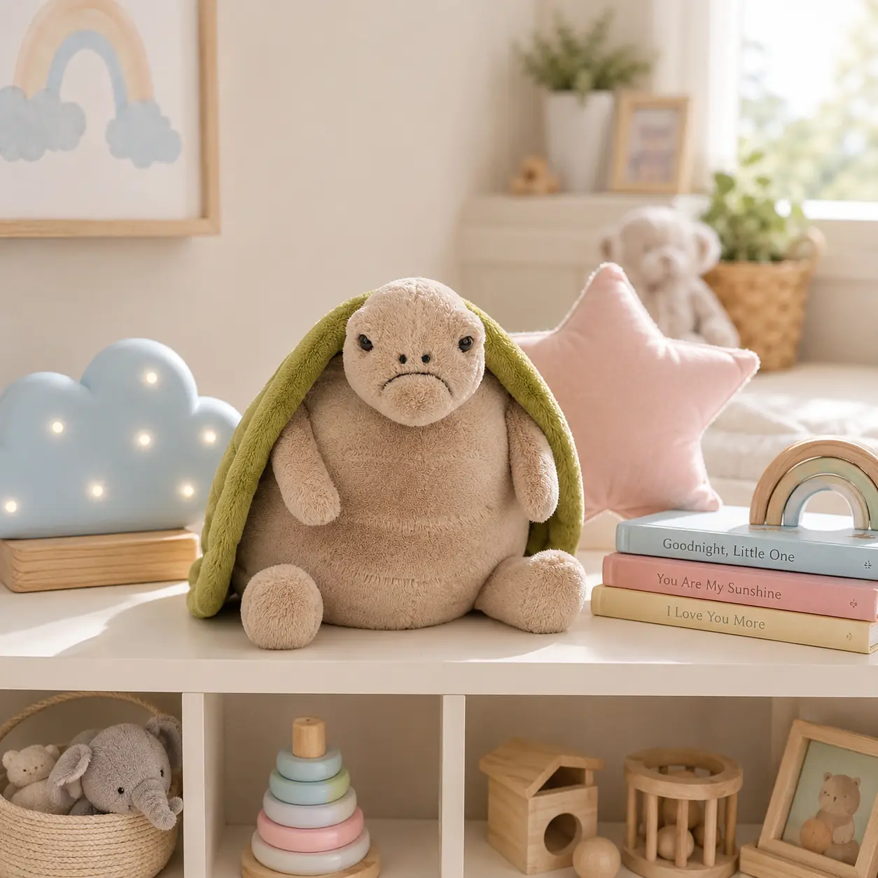 Jellycat Timmy Turtle Plush – Adorable Grumpy Green Turtle Soft Stuffed Animal Gift