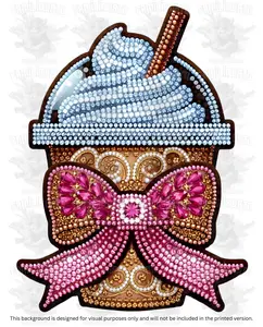 Valentine's Day - Rhinestone Coffee with Pink and Gold Bow DTF Transfer