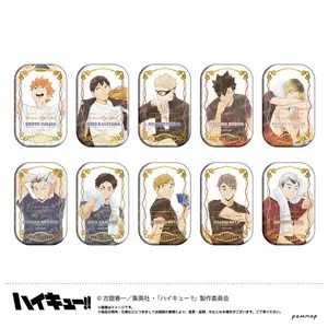 Haikyuu Seven Net Limited Cool Down/Sitting Square Can Badge Collection (Blind Pack) 1 Pack Made in Japan