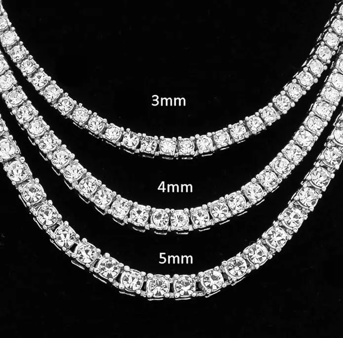 New Trend Classical 4MM Tennis Chain Iced Out Necklace Men Fashion Hip-Hop Jewelry Women Men 18/20/24inch Choker Party Gift