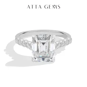 4CT Octagon Cut Lab-Grown Moissanite Ring 925 Sterling Silver For Women Wedding Band Engagement Anniversary Sparkling Jewelry R397