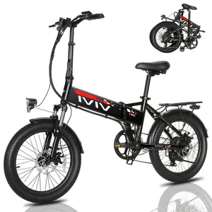 Vivi Electric Bike, 20" x 2.4 Neon Fat Tire Folding Electric Bike Peak 750W Electric Bicycle, 22MPH Foldable Ebike with 48V Removable Battery, 7 Speed Commuter Ebike Cruise Control