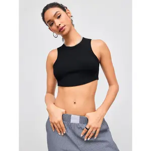 Cider [size 2-10] Round Neck Solid Crop Tank Top