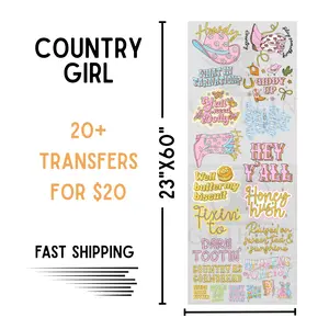 Country Girl | Dollar Deals DTF Transfer Gang Sheet For Graphic Tees Crafts