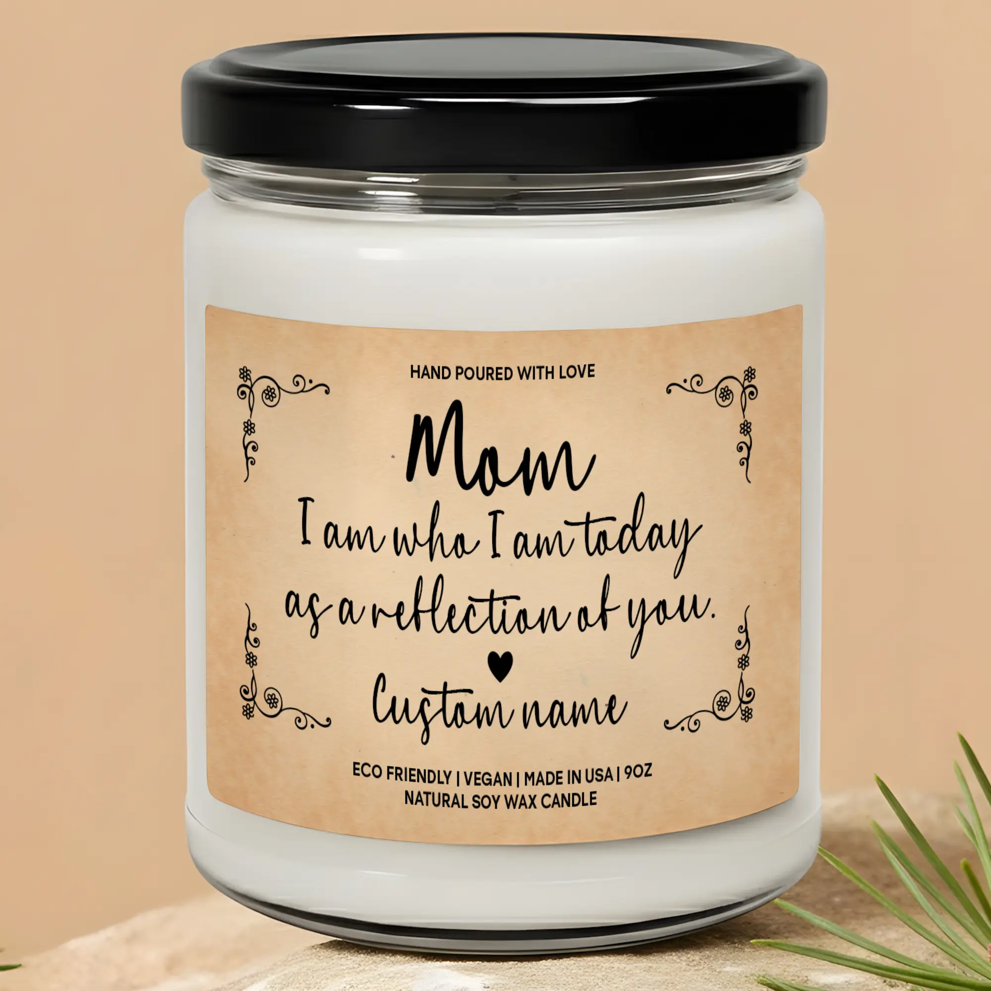 MAKEAGIFT Personalized Gift for Mom Candle, Custom Name Gift for Mom From Daughter, Mother' s Day Candles, Mom Appreciation Gift