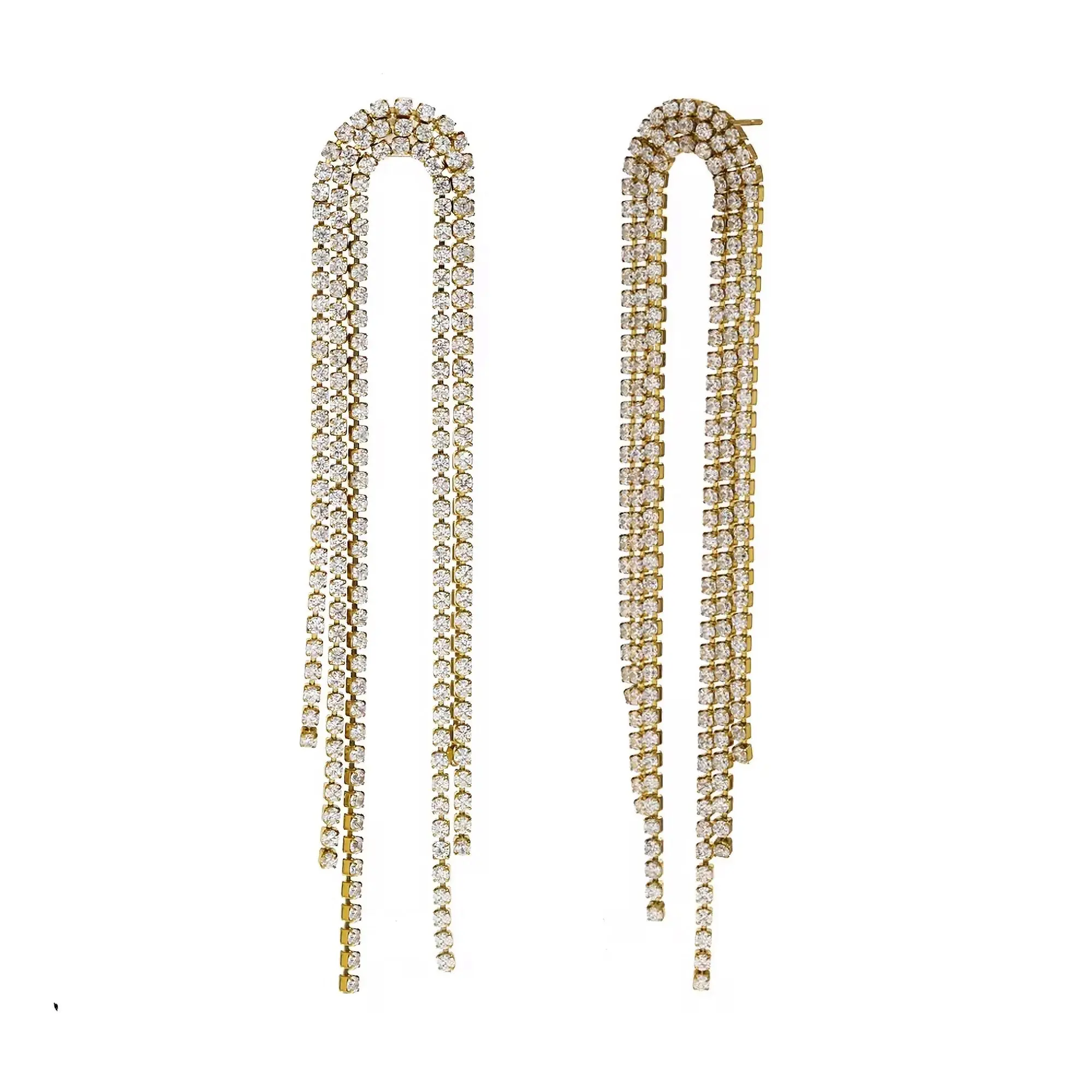 Evelyn Tennis Chain Tassel Earrings - Elegant Design with Colorful Tassels for Versatile Wear