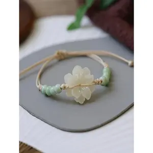 Mother's Day Lotus Beaded Bracelet, Adjustable Fashion Jewelry for Women & Men, Trendy All-Match Flower Design, Perfect Daily Outfit Accessory