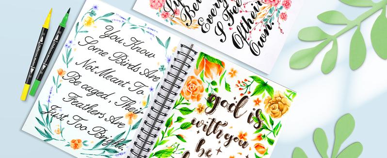 Ohuhu Markers: Brush & Fineliner Dual Tips - 120 Colors - Brush Pens Dual Brush Fine Tip Drawing Pens Water-Based Coloring Markers for Calligraphy Bullet Journal with Carrying Case for Adult Coloring Books - Black - Maui Series of Ohuhuart