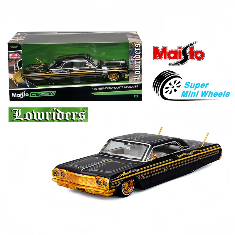 Maisto 1:24 1964 Chevrolet Impala SS Lowriders – Black Gold – Design Lowriders