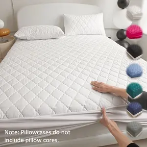 2pcs/3pcs Waterproof Mattress Protector set, Fitted Sheet & Bed Cover with Deep Pocket, Soft Quiet Breathable Stain-Proof, Machine Washable Pillowcases, for Bedroom Dorm Kids Pets Elderly Hotel, Breathable Mattress Pad
