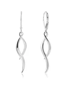 Silver Dangle Earrings 14K Gold Plated Long Double Linear Twisted Tassel Drop Earrings for Women, Trendy Elegant Lightweight Statement Leverback Earrings Fashion Jewelry for Daily Wear Party Gifts