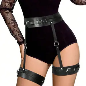 Warandod Women's Gothic Leather Waist Belt Harness - Adjustable Punk Fashion Accessory, Ideal for Cosplay, Rave Festivals
