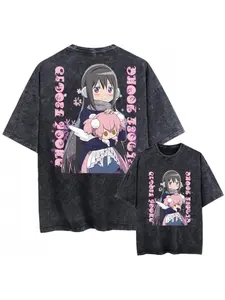 Japanese hot Anime Puella Magi Madoka Magica T Shirt Washed Comfortable Oversized Unisex high quality hot product Classic soft