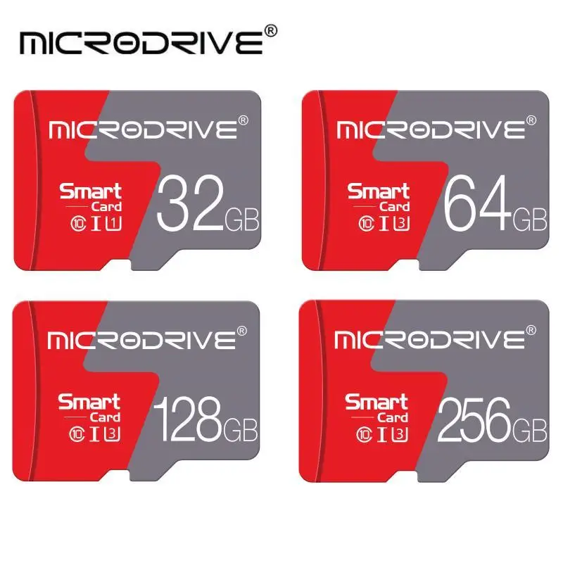 MICRODRIVE 32GB 64GB 128GB 256GB Micro SD Card, 1 Count Class 10 U3 Memory Card with SD Adapter, Camera Accessories for Smartphone, Camera, Laptop, PC