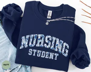 Nursing Student Short Sleeve T-Shirt / Sweatshirt & Hoodie , Floral Nursing School , Nursing Student Gift, Future Nurse , Nurse Student