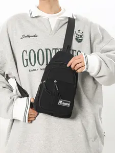 Lightweight Versatile Multifunctional Letter Decor Chest Bag, Zipper Belt Bag, Couple Matching Design, Perfect for Daily Outings, Unisex Fashion Accessory