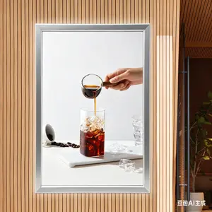 27x40 in Backlit Lighted Aluminium Movie Poster Frame with Plastic Border, Wall-Mountable Photo Frame for Room Decoration, Holds Standard Double Decor Photo Prints