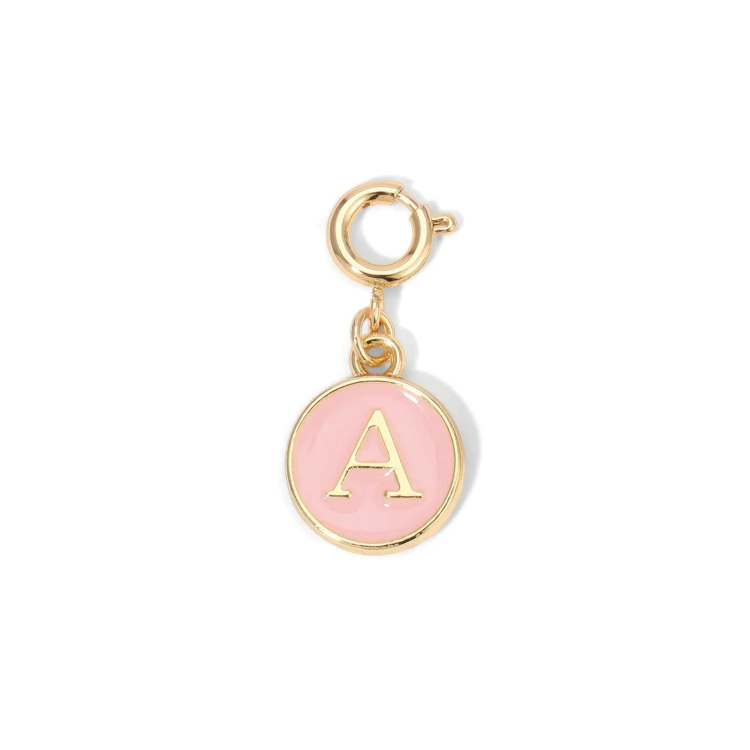 Pink Enamel Initial Charms A to Z