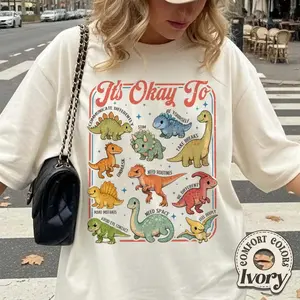 Comfort Colors Dinosaur Autism Acceptance Shirt, Neurodiversity Pride Graphic Tee, Inclusive Awareness T-shirt, Cute SPED Teacher Gift