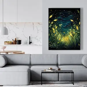 212 MAIN Minimalist Lit Plains 36x48 in. Blue Framed Nature Print Wall Art - Artistic Landscape Home Decor, Stylish Gift (Model C1FC3648WMCGGS)