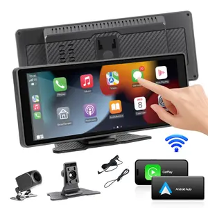【FOZETOP】2026 Premium Wireless CarPlay Dash Cam, 7" IPS Touchscreen, Apple CarPlay & Android Auto, Dual-Band WiFi, FM Radio, Backup Camera - Perfect Father's Day Gift