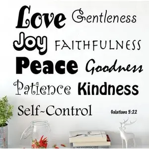 Fruit of the Spirit Wall Quote - Love, Joy, Peace, Patience, Kindness, Gentleness, Self-Control - Elegant Wall Art for Personal Growth