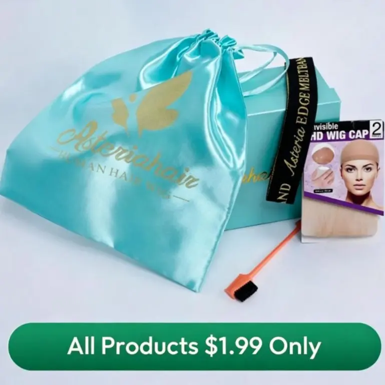 [No Shipping Fee] Hair care products With HD Wig Cap & Elastic Band & Brush & Stain bags & Duck Bill Clips & Bathrobe &  Eyelashes