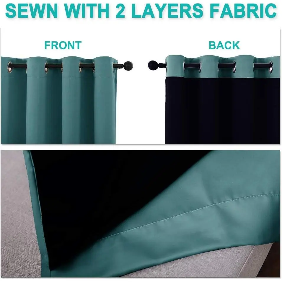 NICETOWN 2-Panel 2-Layer Lined Heavy Curtain Blackout Covers, Thermal Insulated Energy Efficient Window Drapes for Bedroom NICETOWN 2-Panel 2-Layer Lined Heavy Curtain Blackout Covers, Thermal Insulated Energy Efficient Window Drapes for Bedroom
