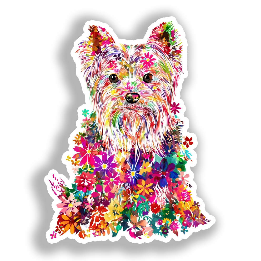 Yorkshire Terrier Dog Vinyl Decal Sticker for Car, Laptop, Tumbler and more # A017167-4" x 4"
