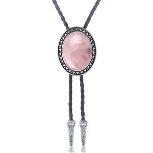 Bolo Tie for Men Western Cowboy Bolo Ties Turquoise Bolo Tie Natural Stone Bolo Necklace for Women