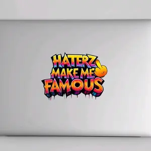 Weatherproof and UV Resistant Sticker for Laptop, Cars, Trucks, Tumblers, and Walls - Haters Make Me Famous car exterior window truck stickers