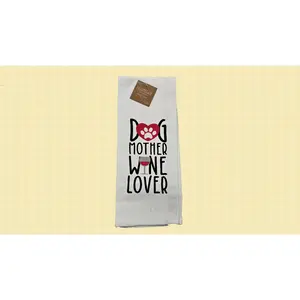 Dog Mother, Wine Lover - Love My Dog Printed Kitchen Towel