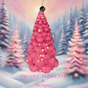 Sphere Pink Christmas Tree Pillar Candle Freshener