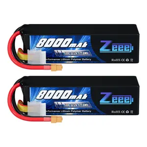 Zeee 6S Lipo Battery 8000mAh 22.2V 120C Soft Pack RC Battery XT60 Connector for RC Car Truck Desert Racer RC Drone RC Tank Racing Hobby Models(2 Pack) remote control High-Capacity LiPo Battery Pack