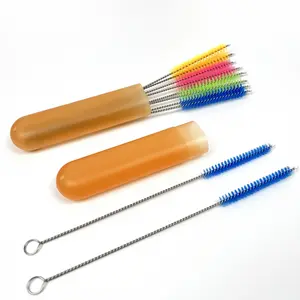 8 Pieces Colorful Straw Cleaning Brushes - Stainless Steel and Plastic Pipe Cleaning Brushes with Soft Bristles, Suitable for Glasses, Straws, Bottles - Keep Your Drinks Clean and Hygienic, Bottle Cleaning Brushes