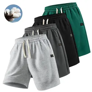 Men's Cotton Drawstring Waist Shorts Set Soft Breathable Everyday Shorts Comfortable Shorts for Gym Running Sports Outdoor Activities Casual Daily Wear All-Season Fashion Essential Loose Fit Trendy Minimalist Design with Side Pockets Value Pack
